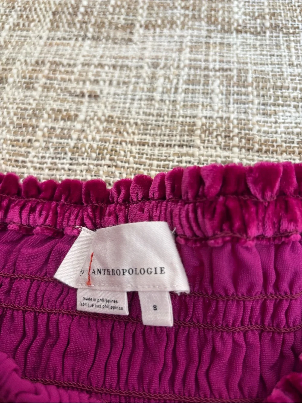Anthropologie smocked puff sleeve blouse